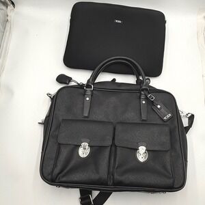 TUMI Villa Lucca City Business Tote 73124D2 Black Leather T-Pass Sleeve & Keys